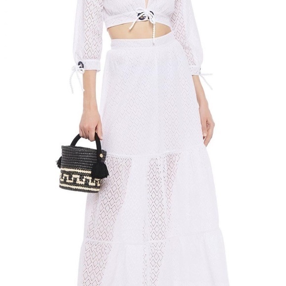 Emma‎ Pake Serafina Broderie Anglaise Cotton Maxi Skirt Small - Picture 2 of 14